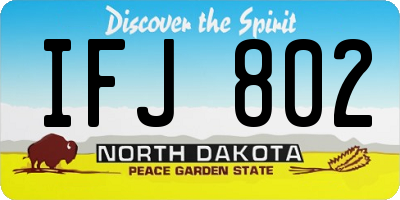 ND license plate IFJ802