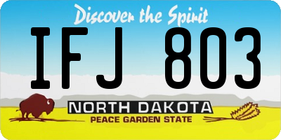 ND license plate IFJ803
