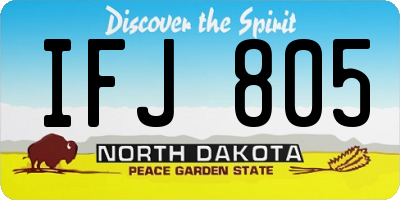 ND license plate IFJ805