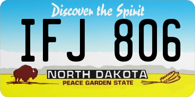 ND license plate IFJ806