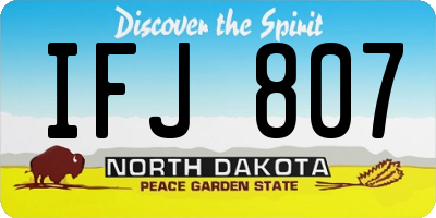 ND license plate IFJ807