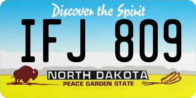 ND license plate IFJ809