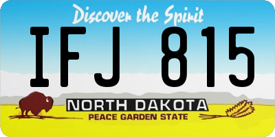 ND license plate IFJ815