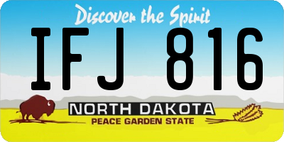 ND license plate IFJ816