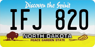 ND license plate IFJ820