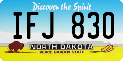 ND license plate IFJ830
