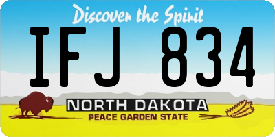 ND license plate IFJ834