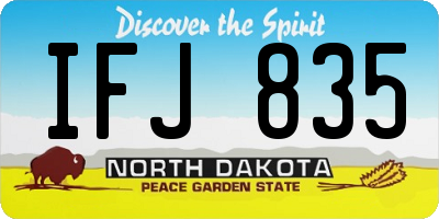 ND license plate IFJ835
