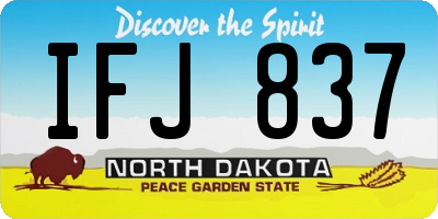 ND license plate IFJ837