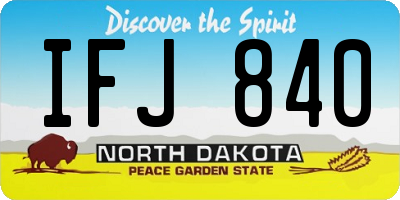 ND license plate IFJ840