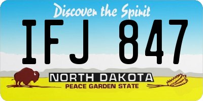 ND license plate IFJ847