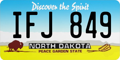 ND license plate IFJ849