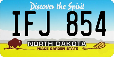 ND license plate IFJ854