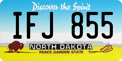 ND license plate IFJ855