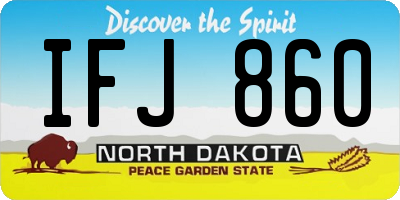ND license plate IFJ860