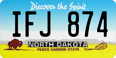 ND license plate IFJ874