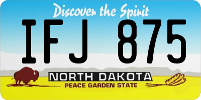 ND license plate IFJ875