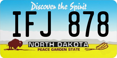 ND license plate IFJ878