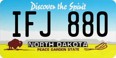 ND license plate IFJ880
