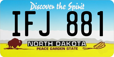 ND license plate IFJ881