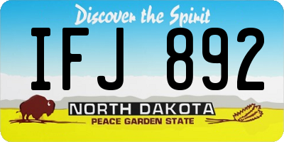 ND license plate IFJ892