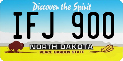 ND license plate IFJ900