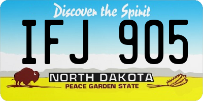 ND license plate IFJ905
