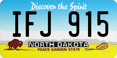 ND license plate IFJ915
