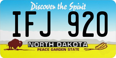 ND license plate IFJ920