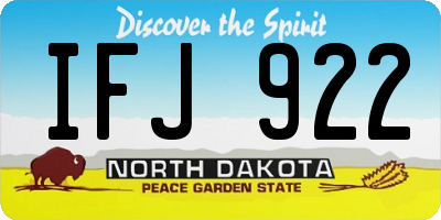 ND license plate IFJ922