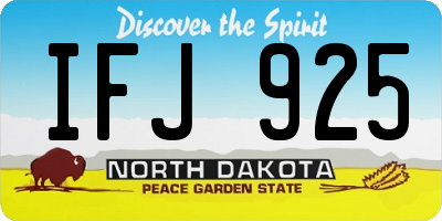 ND license plate IFJ925
