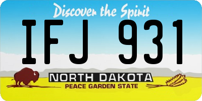 ND license plate IFJ931