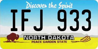 ND license plate IFJ933