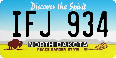 ND license plate IFJ934