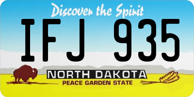 ND license plate IFJ935