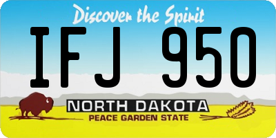 ND license plate IFJ950
