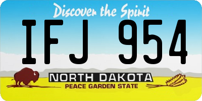 ND license plate IFJ954