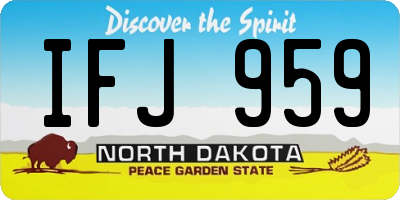 ND license plate IFJ959