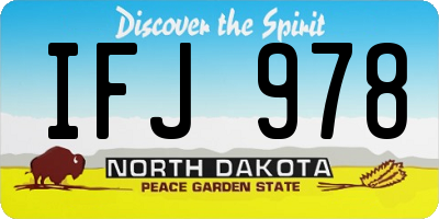 ND license plate IFJ978