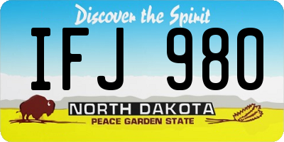 ND license plate IFJ980