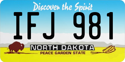 ND license plate IFJ981
