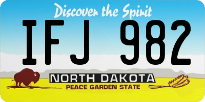 ND license plate IFJ982