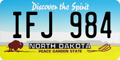 ND license plate IFJ984
