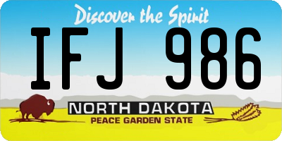 ND license plate IFJ986