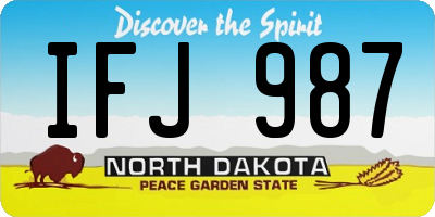 ND license plate IFJ987