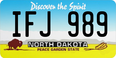ND license plate IFJ989