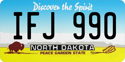 ND license plate IFJ990