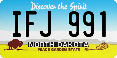ND license plate IFJ991