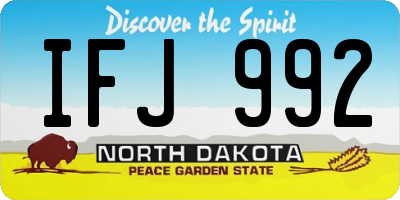 ND license plate IFJ992