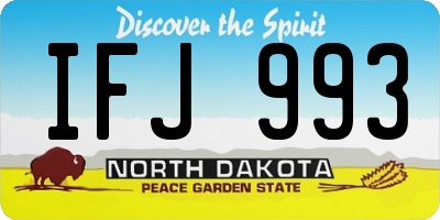 ND license plate IFJ993